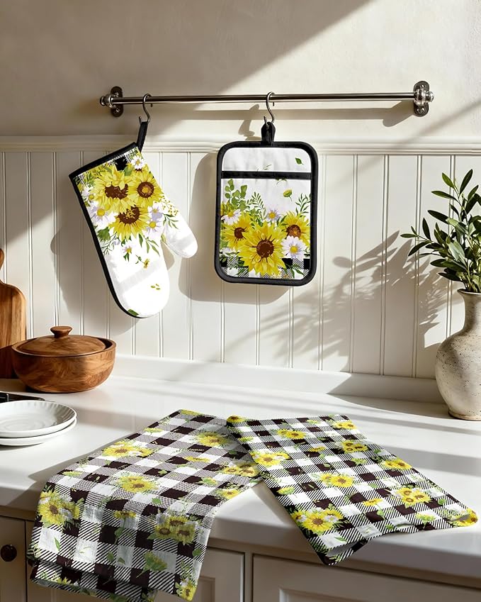 Miss Adola 270 GSM Cotton Kitchen Towels, Oven Mitt and Pot Holder - Image 2