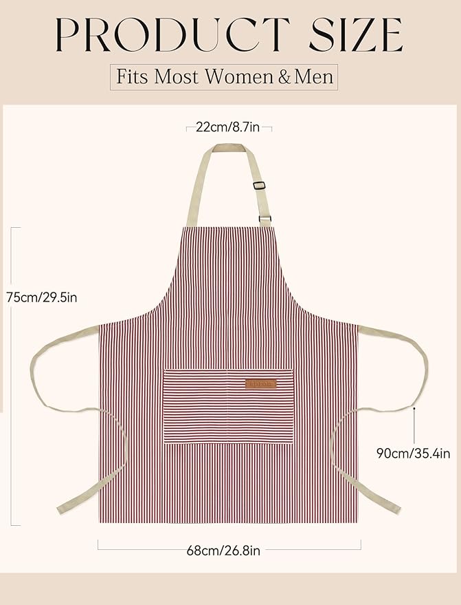 2 Pack Kitchen Cooking Aprons, Soft Aprons - Image 7