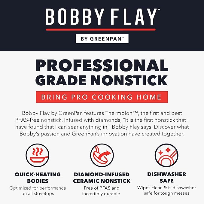 GreenPan x Bobby Flay 13 Piece Nonstick Cookware Pots and Pans Set, PFAS-Free - Image 11