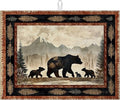 Rustic Bear Dish Drying Mat for Kitchen Counter Wild Animals Drying Pad by MOUNTANLLY