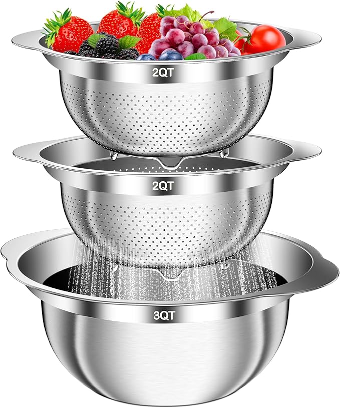 Stainless Steel Colander, and Pasta by AUFETQ