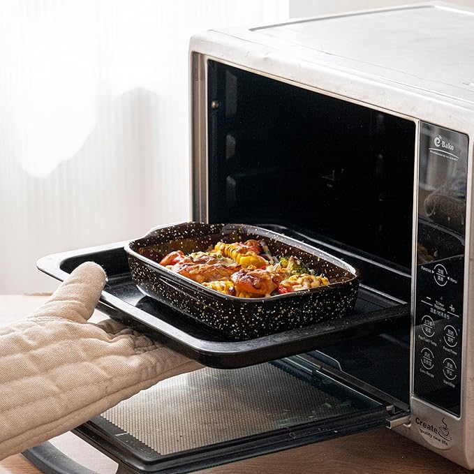 3-Pack Deep Rectangular Ceramic Baking Dishes, Heavy-Duty Oven-Safe Stoneware - Image 6