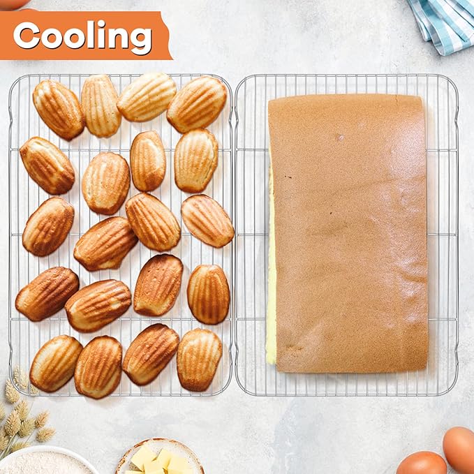 P&P CHEF Cooling Baking Rack Pack of 2, 16.6" x 11.5", Stainless Steel Cooling - Image 6