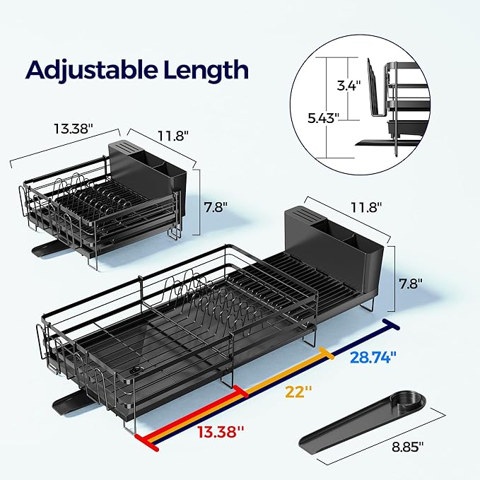 Large Dish Drying Rack, Expandable Dish Rack - Image 6