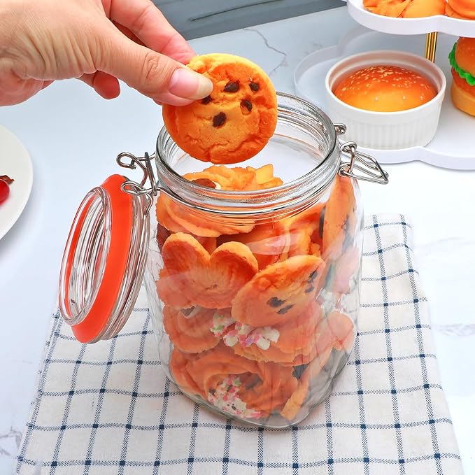 50oz Glass Jars with Clamp Lids, 1500ml Square Wide Mouth Mason Jars with - Image 7