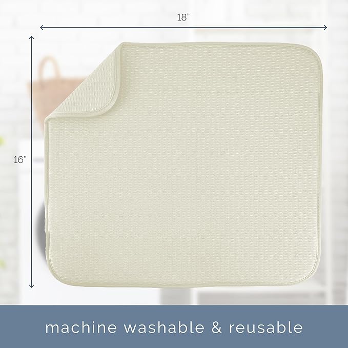 S&T INC. Dish Drying Mat, 16” x 18”, Absorbent Microfiber Kitchen Counter Mat - Image 7