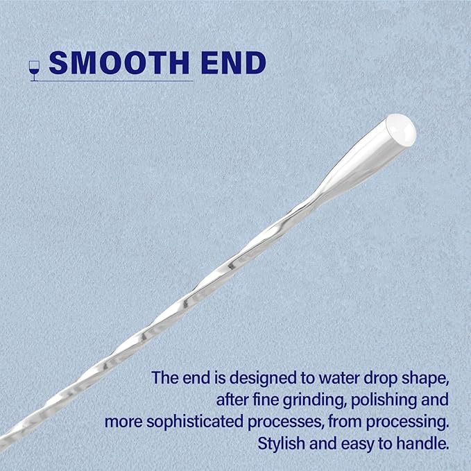 Briout 4 Pieces Bar Spoon, 12 Inches Long Handle Drink Stirrer - Image 5