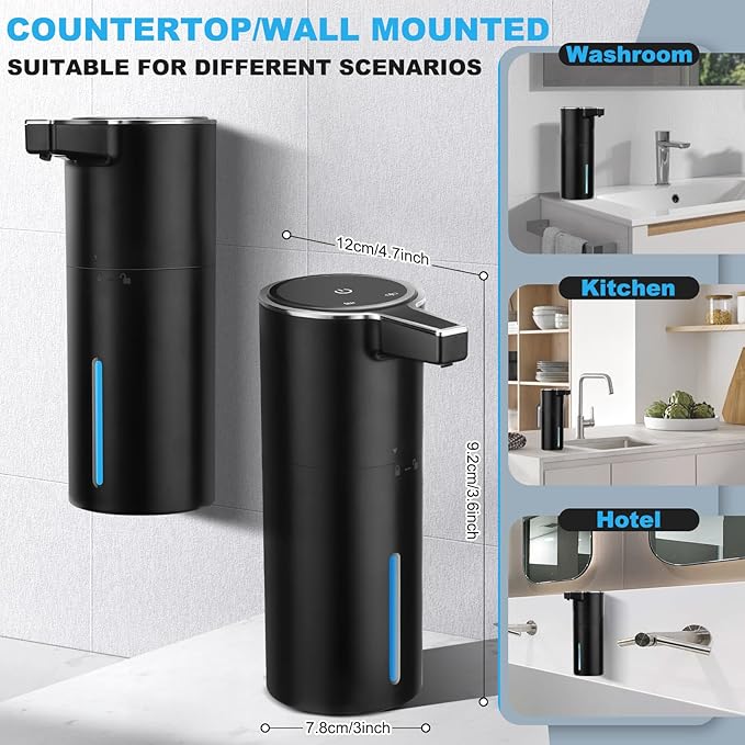 Automatic Soap Dispenser Liquid Touchless: 13.52oz/400ml Wall USB Rechargeable - Image 6