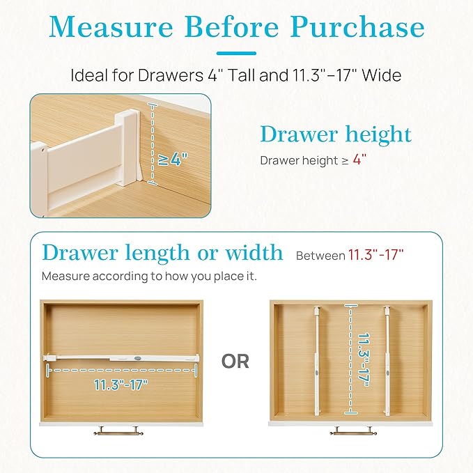 Vtopmart 4 Pack Drawer Dividers - Image 7