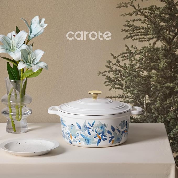 CAROTE 5 QT Cast Iron Dutch Oven Pot - Image 8