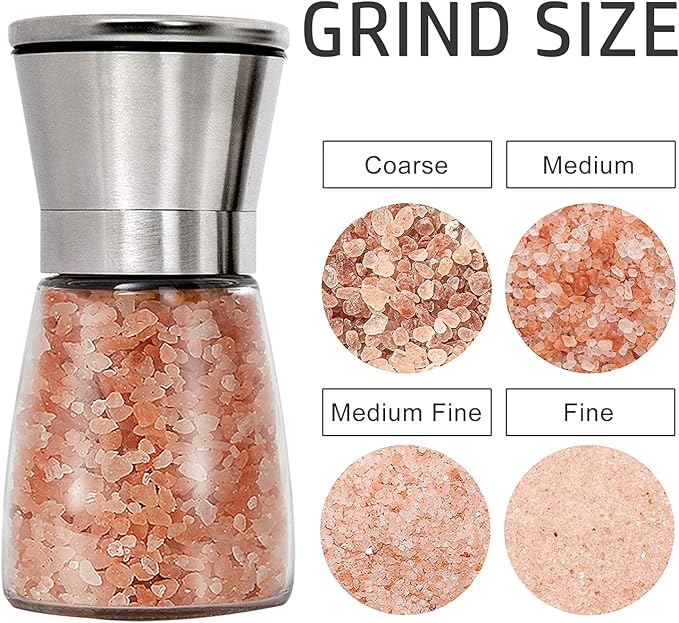 Gulex Pepper Grinder Pepper Mill, Salt Grinder Refillable, Adjustable, - Image 6