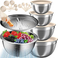 Mixing Bowls with Lids Set, Nesting Storage Bowls by AUFETQ