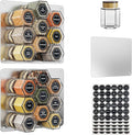 Vetacsion Set of 18 Magnetic Glass Spice Tins by HOMESTORAGE