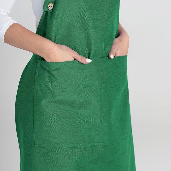 TOSHE Kitchen Apron Waterdrop Resistant Cotton Apron - Image 8