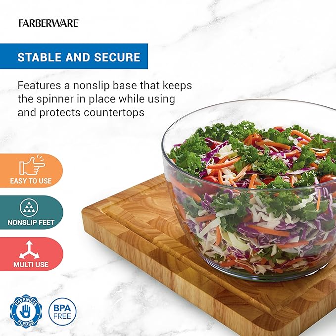 Farberware Small Pro Salad Spinner, 3.16 Qt Lettuce Spinner - Image 2