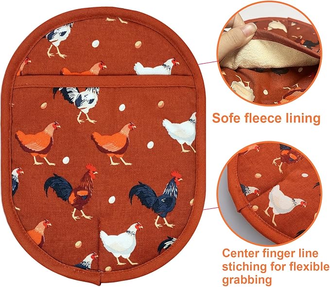 Pot Holders Set of 2 with Transparent Clear Silicone Shell and Nice Dog Flower - Image 5