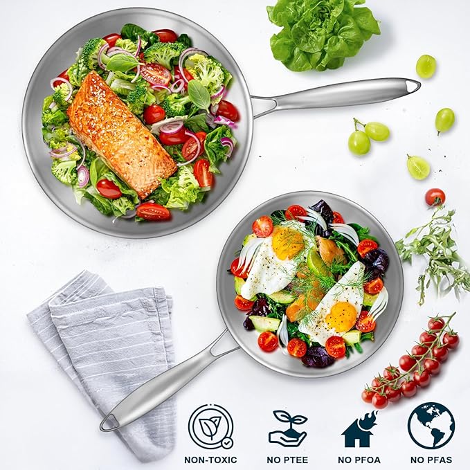 Tri-Ply Stainless Steel Frying Pans Set - Image 6