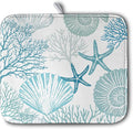 Summer Blue Dish Drying Mat for Kitchen Counter Nautical Coastal Teal Dishes by Kwlegh