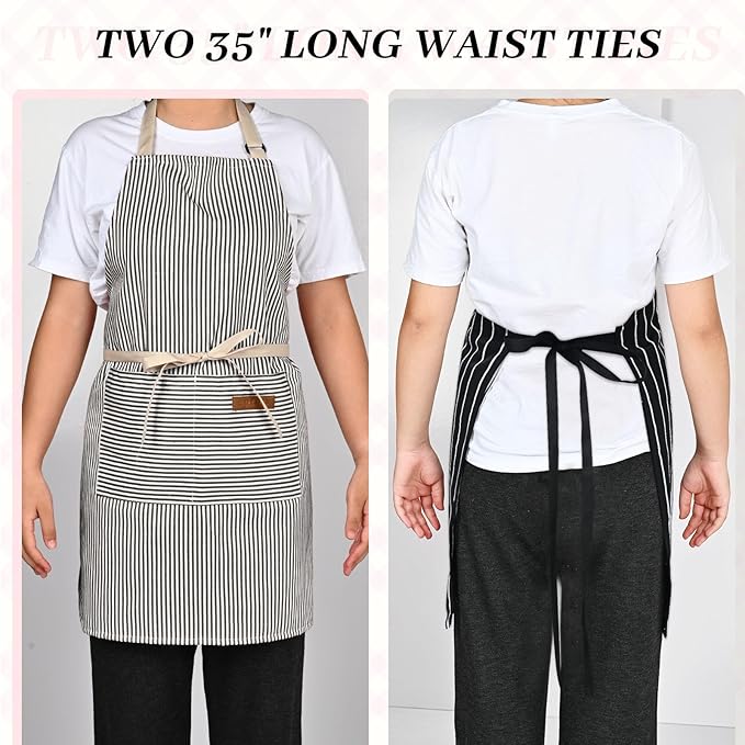 2Pack Adjustable Kitchen Apron for Women Men - Image 6
