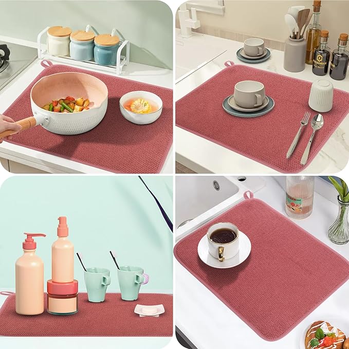 GeeRic Microfiber Dish Drying Mat, Super Absorbent Kitchen Dish Drying Pad - Image 5