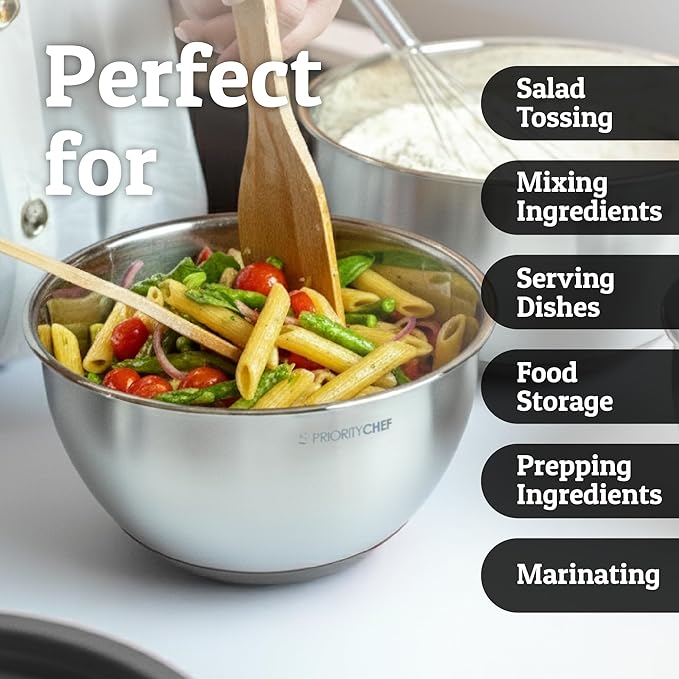 Priority Chef Stainless Steel Mixing Bowls - Image 9