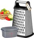 Ourokhome Cheese Grater with Handle, Stainless Steel Box Grater, 4 Side Kitchen by Ourokhome