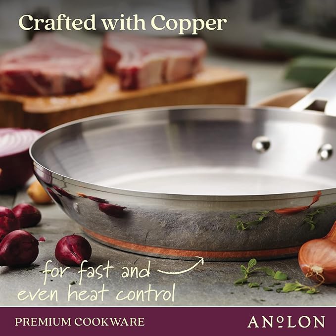 Anolon Stainless Steel & Hard Anodized Aluminum, Cookware Set - Image 3