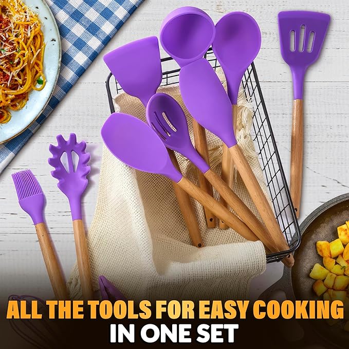 12 Pcs Purple Kitchen Utensils Set - Image 5
