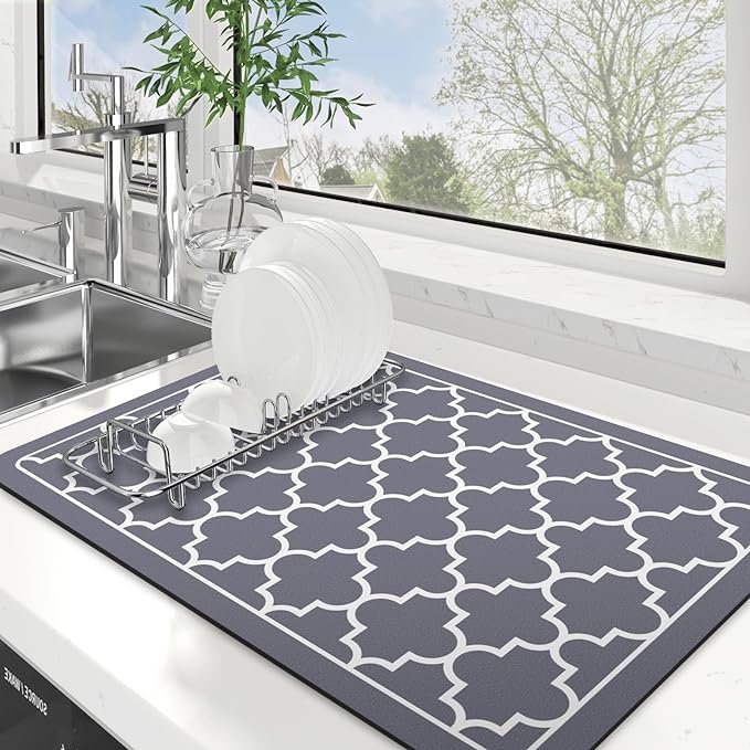 WISELIFE Dish Drying Mat Super Absorbent Drying Mat Large Dish Drying Mats by WiseLife