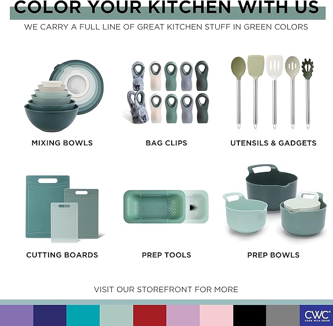 COOK WITH COLOR Prep Bowls with Lids- Wide and Deep Nesting Plastic Small - Image 8