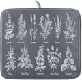 Flower Herbs Dish Drying Mat Wild Plant Dish Rack Mat by Giwawa