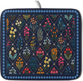 Lapis Blue Dish Drying Mat for Kitchen Counter Flowers Microfiber Absorbent by Giwawa