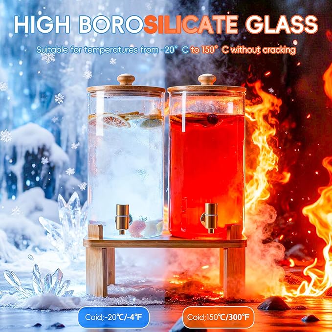 1.5 Gallon 2 Pack Glass Drink dispenser - Image 3