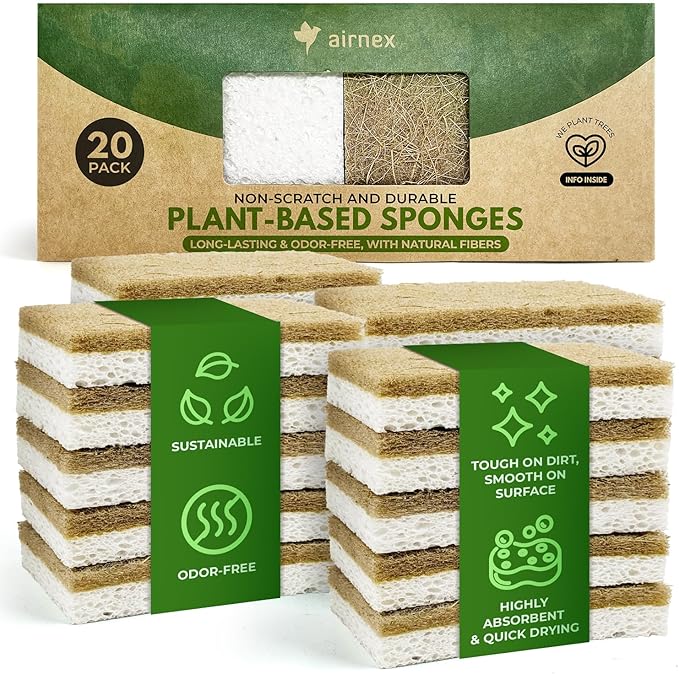 AIRNEX Natural Kitchen Sponges Pack of 20 by Airnex