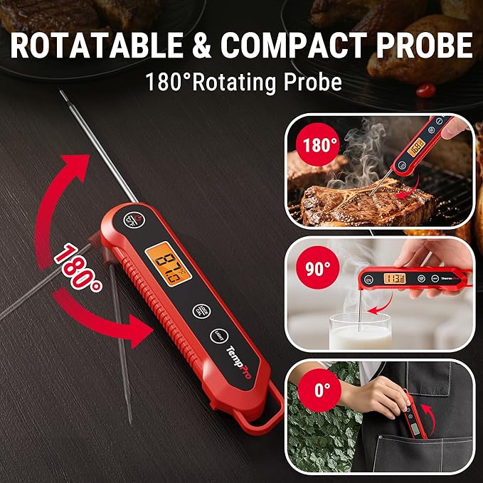 TempPro 1 Second Instant Read Digital Meat Thermometer, ±0.9°F Accuracy - Image 8