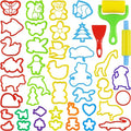 Dough Tools with 40 pcs Plastic Dough Cutters Animal Shapes by LanMa