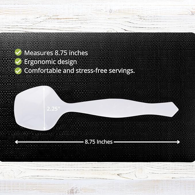 PARTY BARGAINS Disposable White Plastic Serving Spoons 8.75″ – Heavy-Duty White - Image 3
