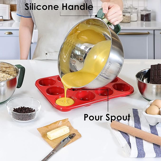 Rorence Mixing Bowls Set: Stainless Steel Non-Slip Bowls - Image 6