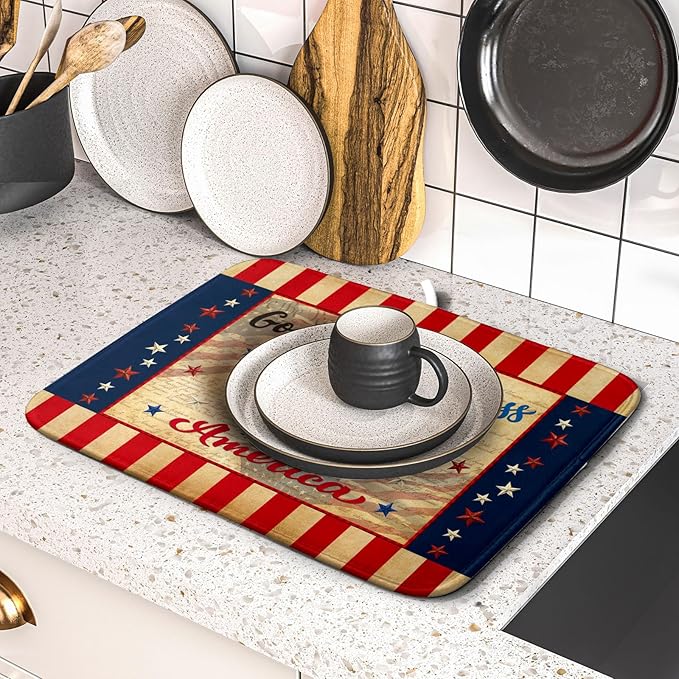 4th of July God Bless Dish Drying Mat - Image 5