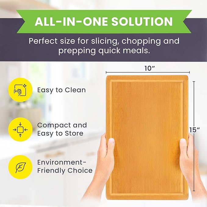 Bamboo Cutting Board – 15 Inch Wood Cutting Boards - Image 2