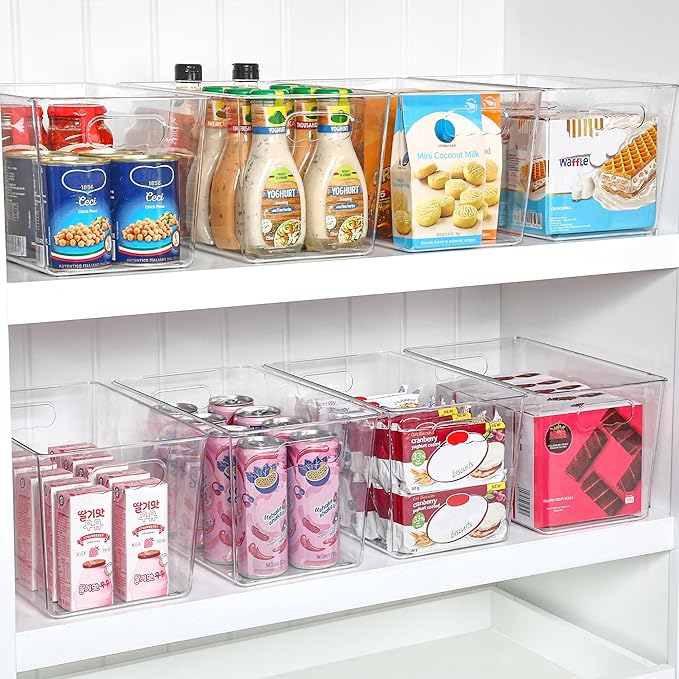 Vtopmart 6 PCS Clear Plastic Storage Bins, Pantry Organizer Containers - Image 3