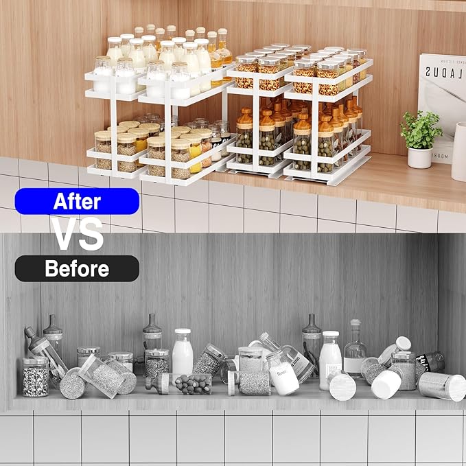 Mustorn 2 Pack Pull Out Spice Rack Organizer - Image 8