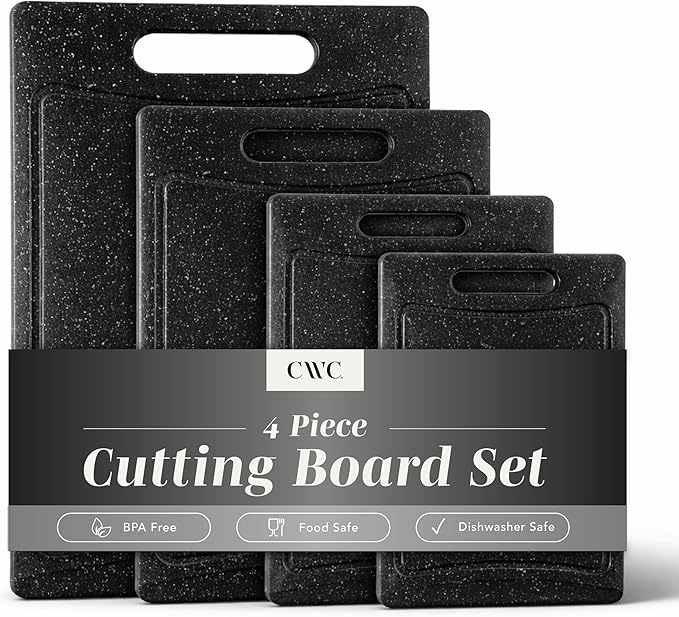 COOK WITH COLOR Non-Slip Cutting Board Set – Kitchen Essentials with Easy Grip by CookwithColor