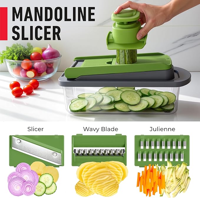 Mueller Pro-Series 10-in-1, 8 Blade Vegetable Chopper, Onion Mincer, Egg Slicer - Image 6