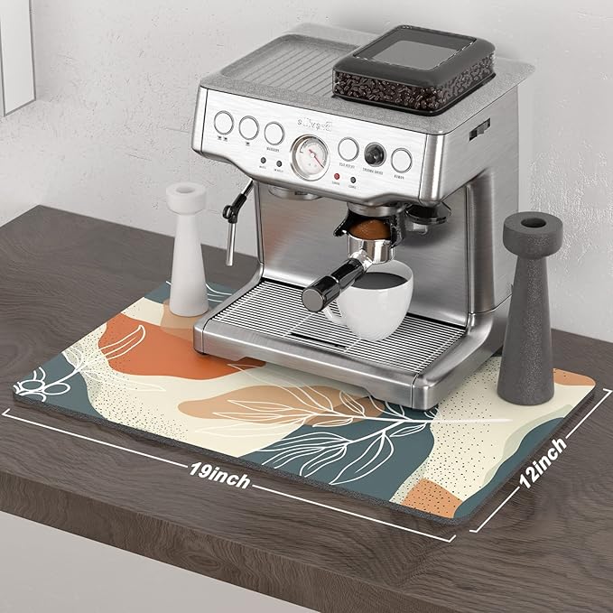 Rnivvi Coffee Mat, Hide Stain Rubber Backed Absorbent Dish Drying Pad - Image 2