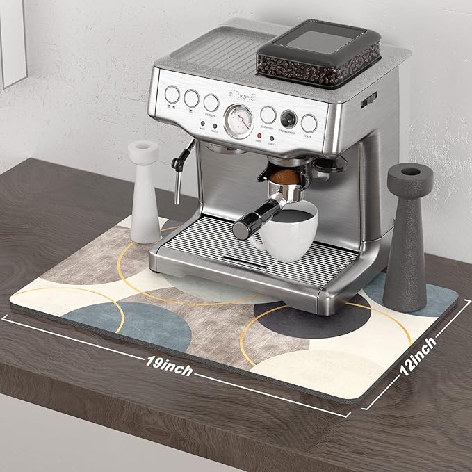Rnivvi Coffee Mat, Hide Stain Rubber Backed Absorbent Dish Drying Pad - Image 2
