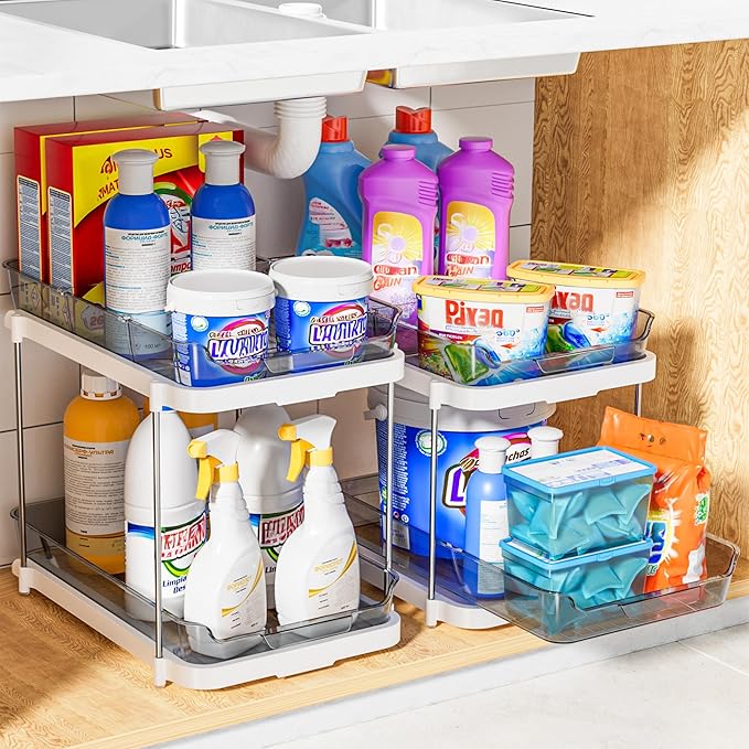 Delamu 2-Tier Multi-Purpose Bathroom Under Sink Organizers and Storage - Image 6