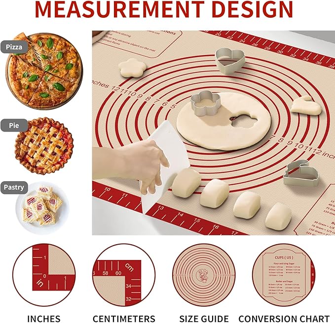 Silicone Baking Mat, Reusable Non-Stick Pastry Mat - Image 3