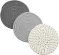 Potholders Set Trivets Set 100% Pure Cotton Thread Weave Hot Pot Holders Set by Jennice+House