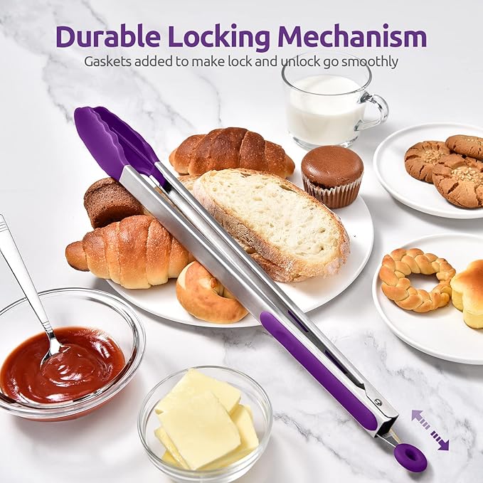 600ºF Heat Resistant Kitchen Tongs: U-Taste 16 inch Extra Long Large Silicone - Image 7